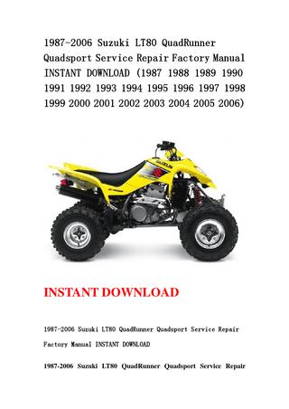 Repair Manuals 2001 Suzuki Quadrunner Download - yellowsyn